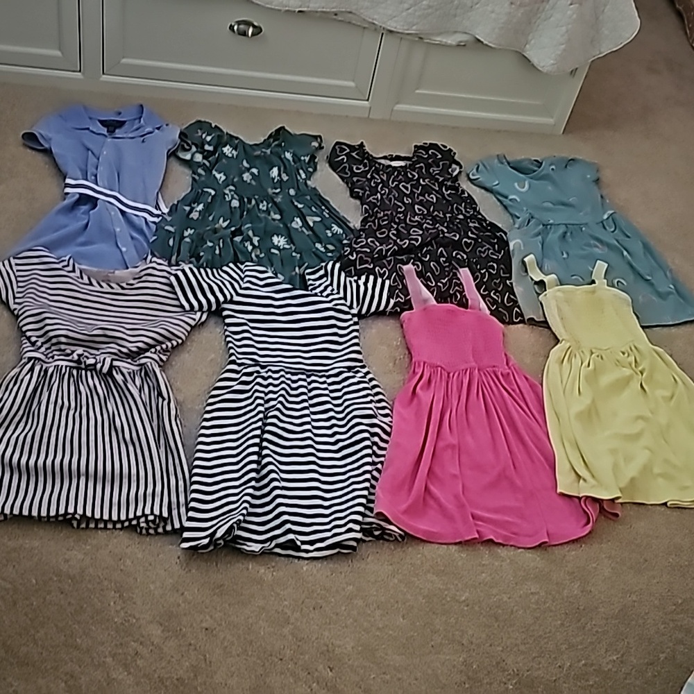 Lot of 8 girl's dresses size 8
